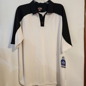 Russell Athletic Black and White Polo Shirt Classic Design XXL